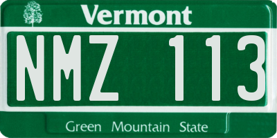 VT license plate NMZ113
