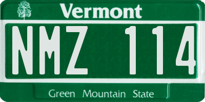 VT license plate NMZ114