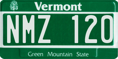 VT license plate NMZ120