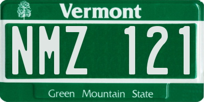 VT license plate NMZ121