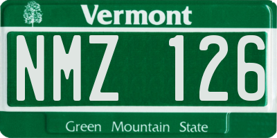 VT license plate NMZ126