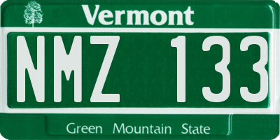 VT license plate NMZ133