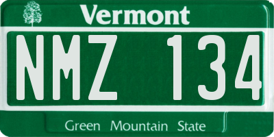 VT license plate NMZ134