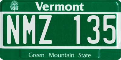 VT license plate NMZ135