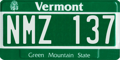 VT license plate NMZ137