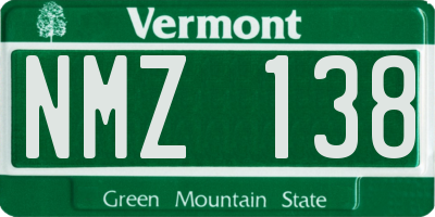 VT license plate NMZ138