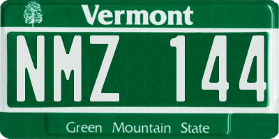 VT license plate NMZ144