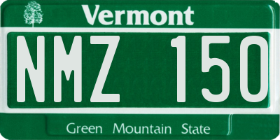 VT license plate NMZ150