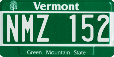 VT license plate NMZ152