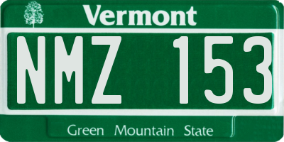 VT license plate NMZ153