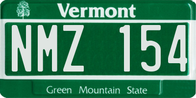 VT license plate NMZ154