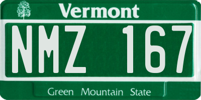 VT license plate NMZ167