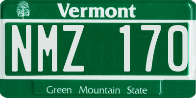 VT license plate NMZ170