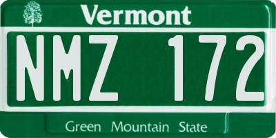 VT license plate NMZ172