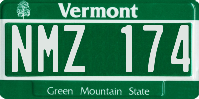 VT license plate NMZ174