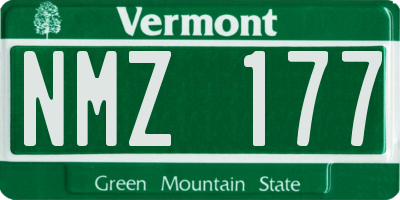 VT license plate NMZ177