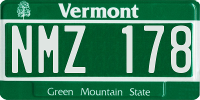 VT license plate NMZ178