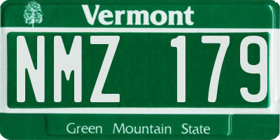VT license plate NMZ179