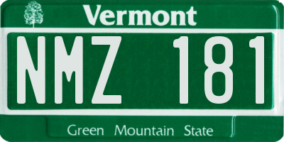VT license plate NMZ181