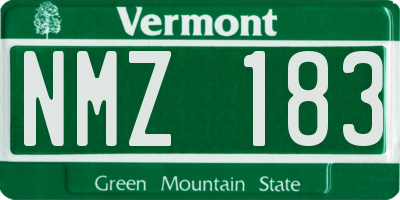 VT license plate NMZ183