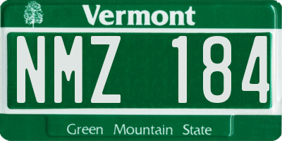 VT license plate NMZ184