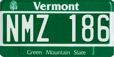 VT license plate NMZ186