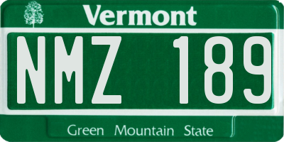 VT license plate NMZ189