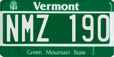 VT license plate NMZ190