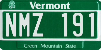 VT license plate NMZ191
