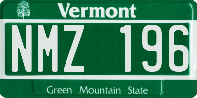 VT license plate NMZ196