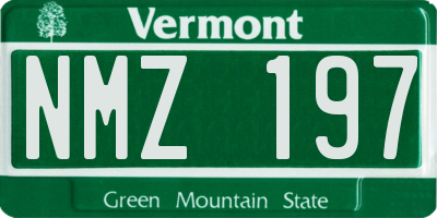 VT license plate NMZ197