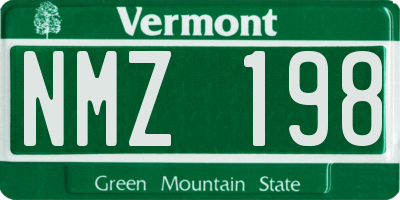 VT license plate NMZ198