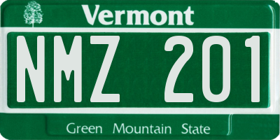 VT license plate NMZ201