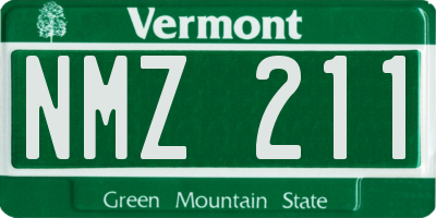 VT license plate NMZ211