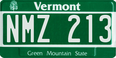 VT license plate NMZ213