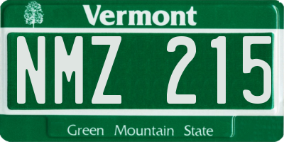 VT license plate NMZ215