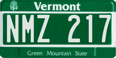 VT license plate NMZ217