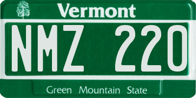 VT license plate NMZ220