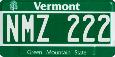 VT license plate NMZ222