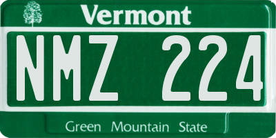 VT license plate NMZ224