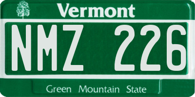 VT license plate NMZ226