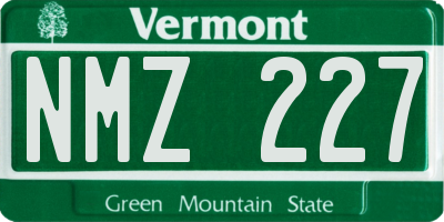 VT license plate NMZ227