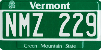 VT license plate NMZ229