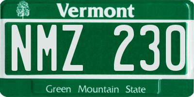 VT license plate NMZ230