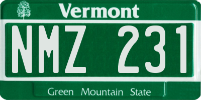 VT license plate NMZ231