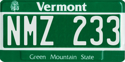 VT license plate NMZ233