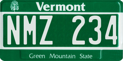 VT license plate NMZ234
