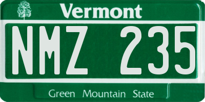 VT license plate NMZ235