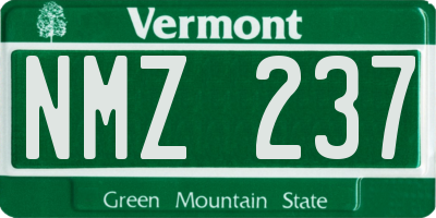 VT license plate NMZ237