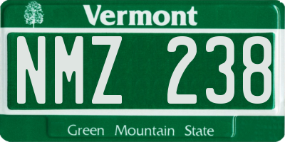 VT license plate NMZ238